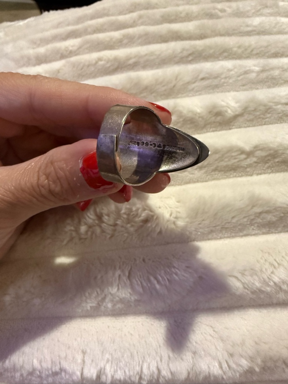 Vintage 925 Sterling Silver Mexico Navette Dome Ring Large Statement Minimalist - Picture 4 of 12